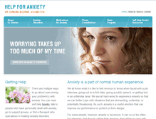 Tablet Screenshot of helpforanxiety.com